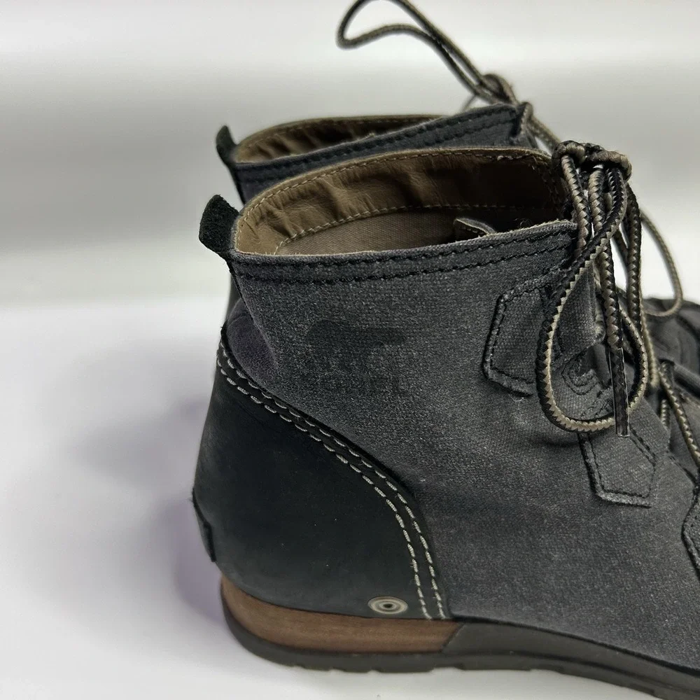 Sorel Major Lace Boots Women's Size 8.5 Gray Waterproof Canvas NL2163-010